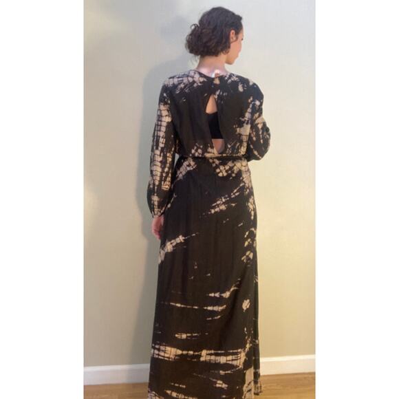 Elan Maxi Dress Shibori Dyed Beach Coverup Sheer ~ Lux Summer Days ~ Sz L - Picture 3 of 9